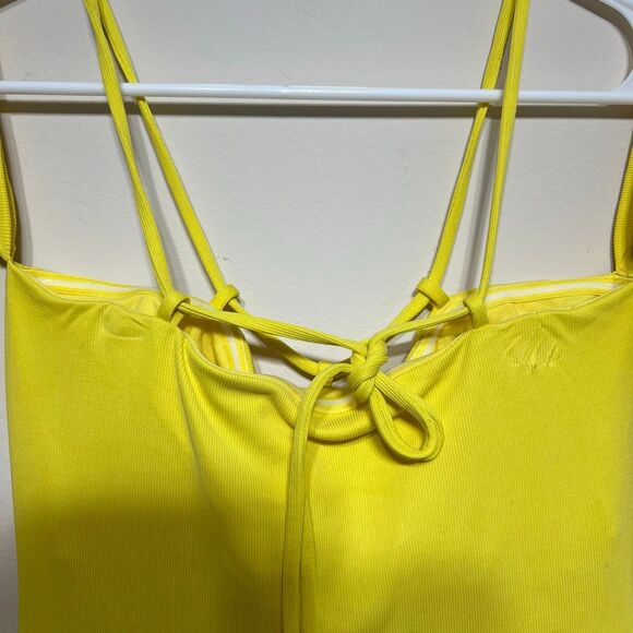 Not Yours To Keep Sunny Yellow Ribbed Midi Dress M Women - Picture 8 of 11